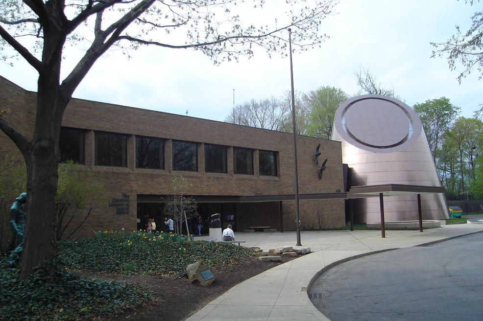 The Cleveland Museum of Natural History, seen in April 2006. Also in view is the new Fannye Shafran Planetarium.