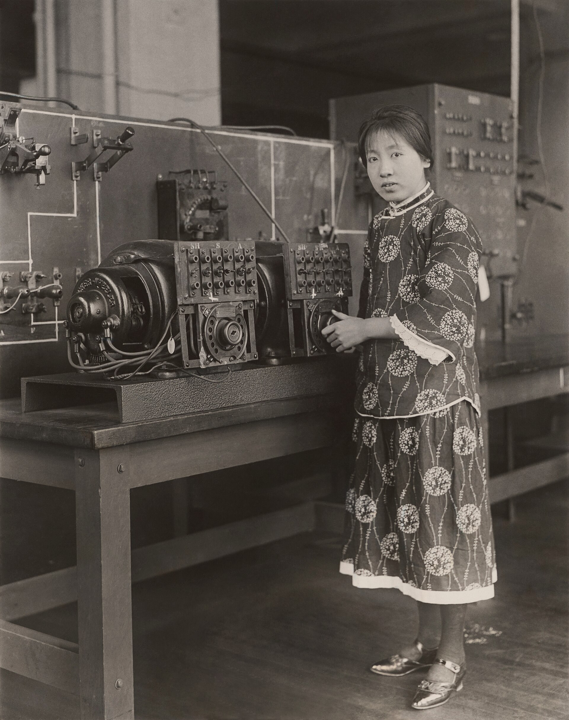 Li Fu Lee at the Massachusetts Institute of Technology's radio experiment station, 1925[1] (MIT Museum)