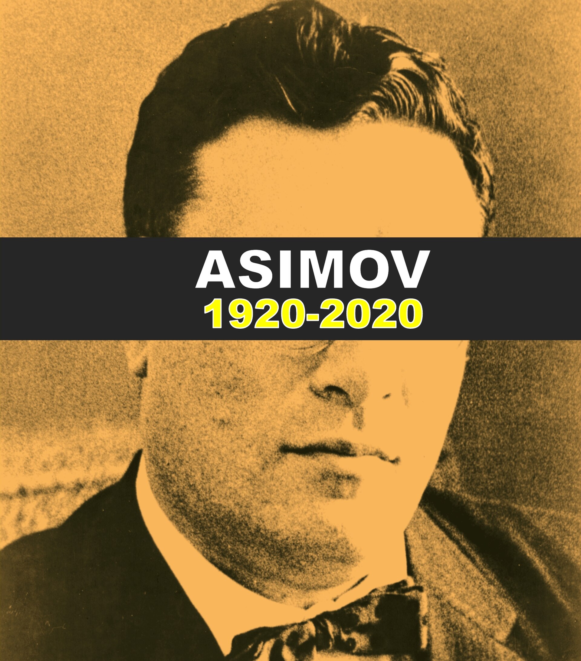 Cartell per a la portada de la Viquipèdia i promocional del Viquiprojecte del Centenari d'Isaac Asimov
