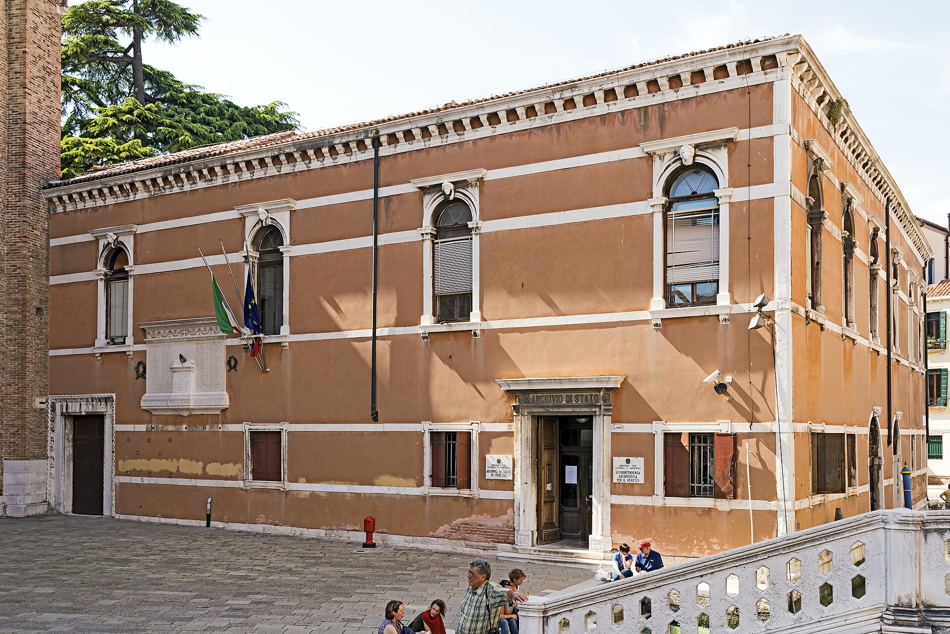 Former convent dei Frari from Campo dei Frari, today access to the State Archives in Venice.